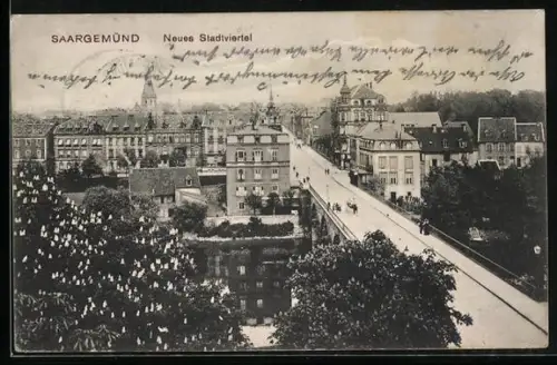 AK Saargemünd, Blick auf das neue Stadtviertel