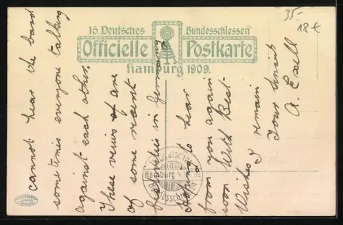 AK Hamburg, 16. Bundesschiessen 1909, Festzug, Einführung des Christentum