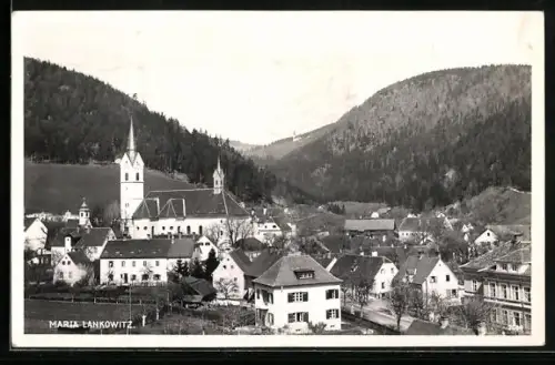 AK Maria Lankowitz, Totalansicht aus der Vogelschau
