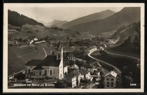 AK Mühlbachl bei Matral, Teilansicht der Gemeinde am Brenner