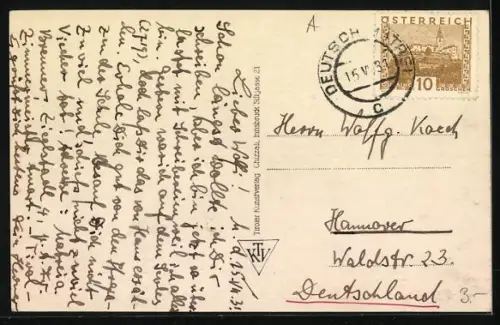 AK Mühlbachl bei Matral, Teilansicht der Gemeinde am Brenner