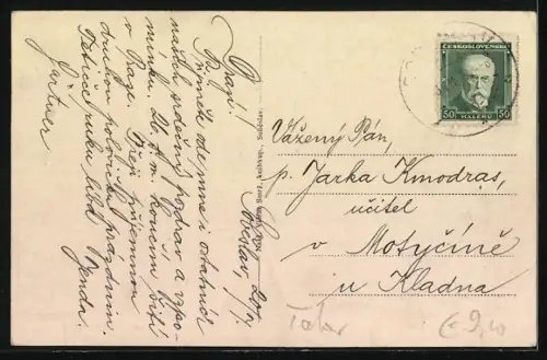 AK Sobeslav, Namesti, Kirche am Hauptplatz