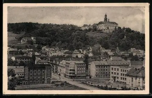 AK Nachod, Teilansicht mit Hotel Slavia