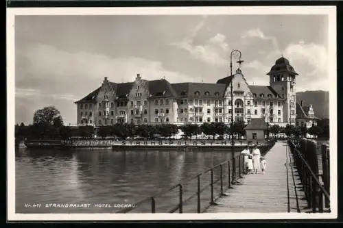 AK Lochau, Blick zum Hotel Strandpalast