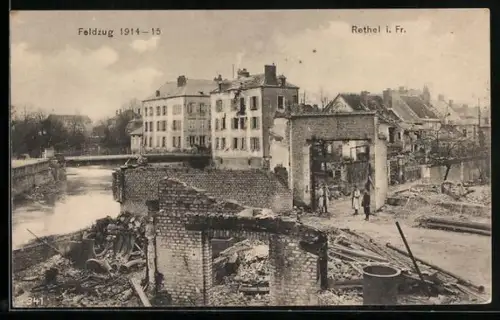 AK Rethel, vue partielle, ruines