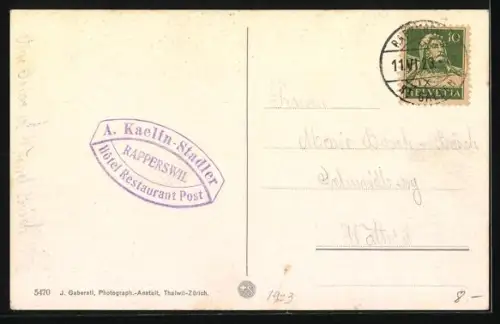 AK Rapperswil, Blick zum Hotel Post