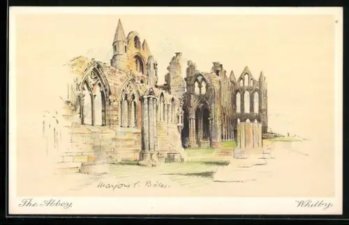 Künstler-AK sign. M. C. Bales: Whitby, The Abbey