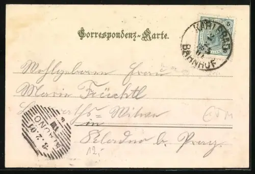 AK Karlsbad, Westend, Ortspartie mit Villen und Turm