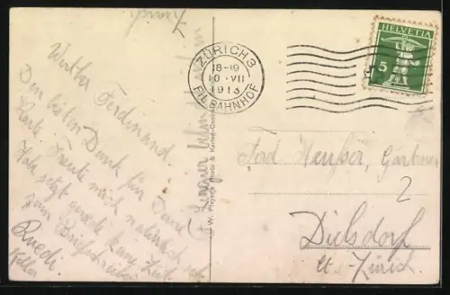 AK Zürich, Blick in die Bahnhofstrasse, Strassenbahn