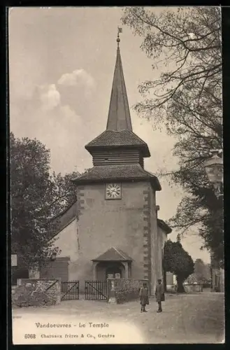 AK Vandoeuvres, Le Temple, Kinder auf der Strasse