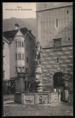 AK Chur, Brunnen am St. Martinsplatz