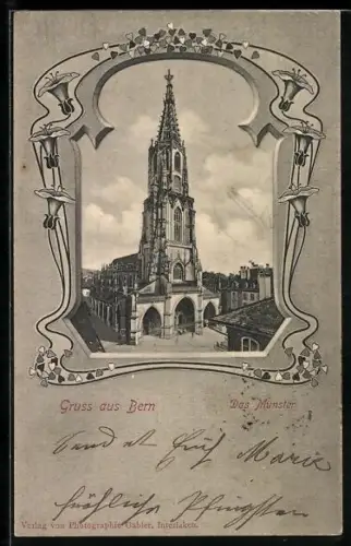 AK Bern, Strassenpartie am Münster