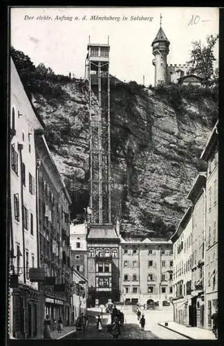 AK Salzburg, Elektrischem Aufzug auf den Mönchsberg