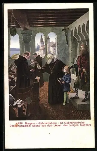 AK Bregenz, St. Gebhardskirche auf dem Gebhardsberg, Deckengemälde