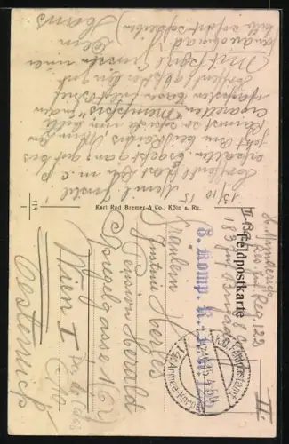 AK Lens, Soldatenheim und Marketenderei für Militär mit Soldaten davor