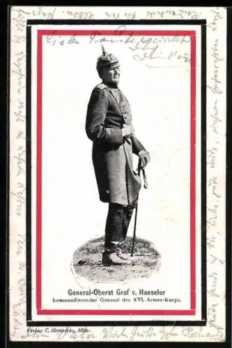AK Generaloberst Graf von Haeseler, Kommandierender General des XVI. Armee-Korps