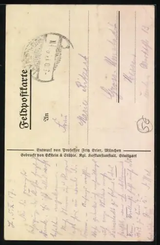 Künstler-AK Helft uns siegen! Zeichnet Kriegsanleihe