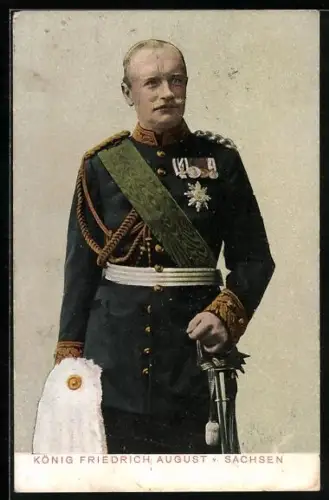 AK König Friedrich August von Sachsen in Uniform
