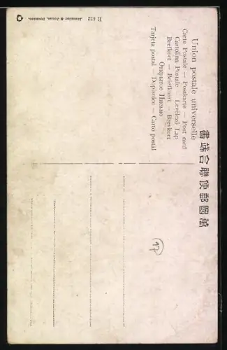 Künstler-AK Samurai an der Bergklippe