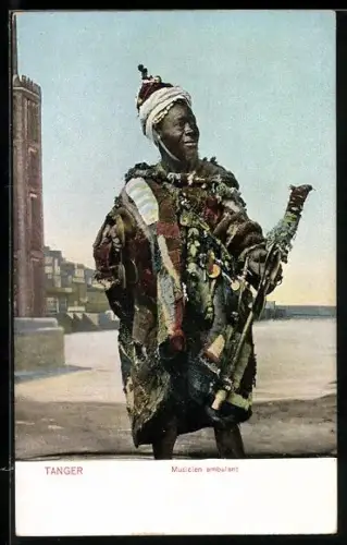 AK Arabischer Musiker mit volkstypischem Musikinstrument