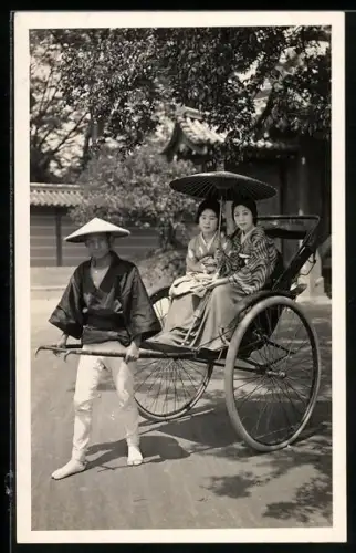 AK Geisha in einer Rikscha