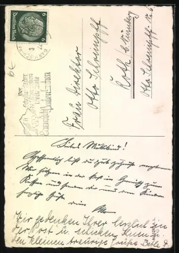 AK Briefmarkensprache, Ohne Dich kann ich nicht sein!, der Mann sitzt weinend mit einer Giftflasche im Arm auf d. Bank