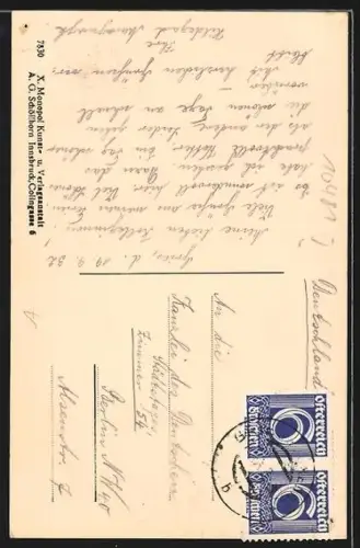 AK Gries am Brenner, Ortsansicht mit Kirche und dem Tribulaun