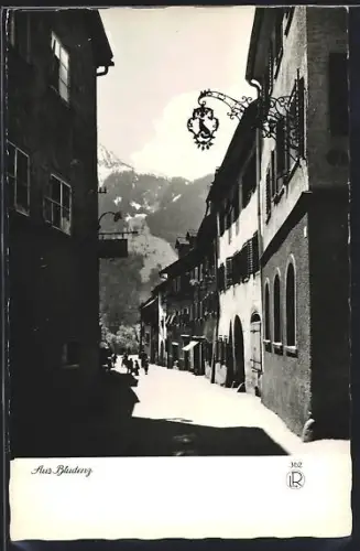 AK Bludenz, Strassenpartie mit Gasthaus