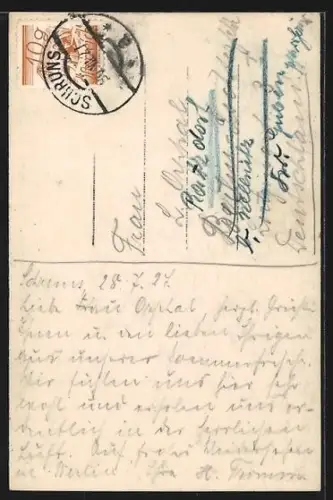 AK Schruns /Montafon, Blick auf Zimba im Frühling