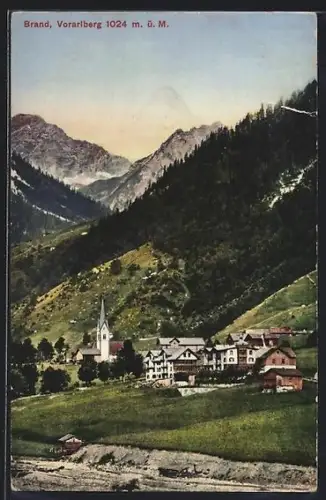 AK Brand /Vorarlberg, Ortsansicht aus der Vogelschau