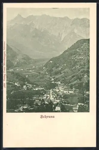 AK Schruns, Teilansicht mit Kirche