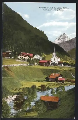 AK Gaschurn i. Montafon, Ortsansicht mit Vallüla