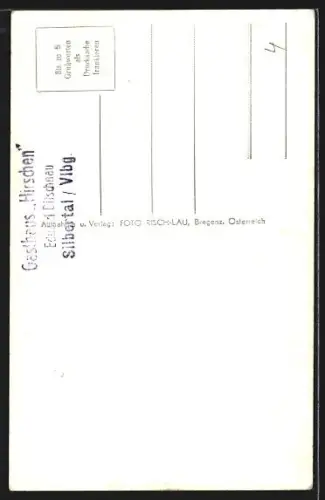 AK Silbertal /Montafon, Blick auf Kirche und Gebirge