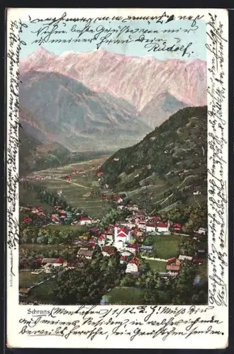 AK Schruns, Teilansicht mit Kirche