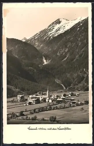 AK Krimml, Panorama mit den Wasserfällen