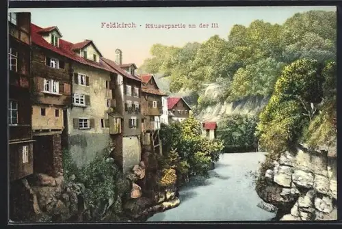AK Feldkirch, Häuserpartie an der Ill