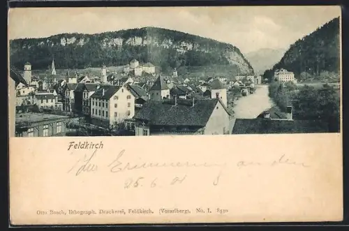 AK Feldkirch, Teilansicht mit Schloss