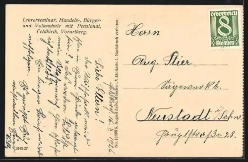 AK Feldkirch, Lehrerseminar, Handels- und Volksschule mit Pensionat, Schlafsaal Nr. 4