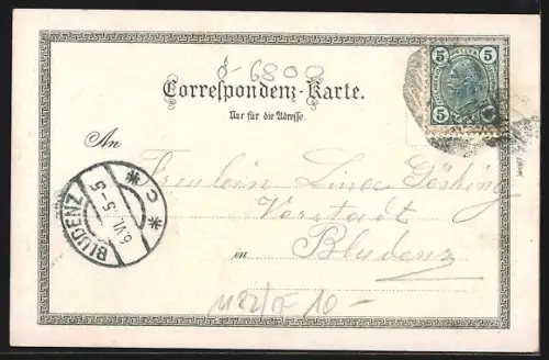 AK Feldkirch, Ortspartie mit Illbrücke