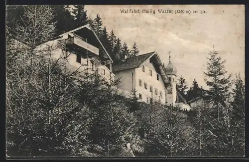 AK Heilig Wasser, Ortspartie mit Wallfahrtskirche