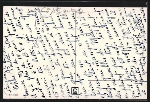 AK Wien, Grinzing, Strassenpartie mit Weingasthaus Hengl und Kirche