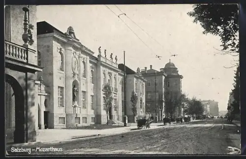 AK Salzburg, Mozarthaus mit Strassenpartie