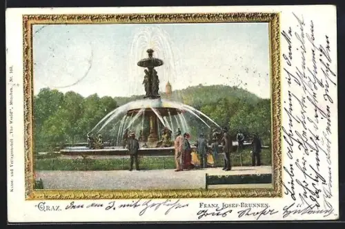 Künstler-AK Graz, Franz Josef-Brunnen