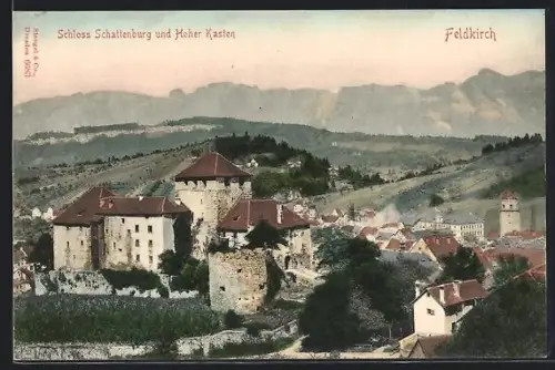 AK Feldkirch, Schloss Schattenburg und Hoher Kasten