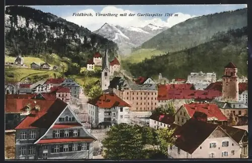 AK Feldkirch, Panoramablick mit Gurtisspitze