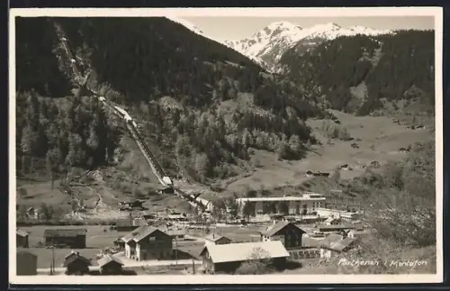 AK Parthenen i. Montafon, Blick auf den Ort aus der Vogelschau