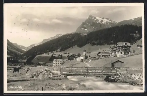 AK Gargellen, Teilansicht des Ortes mit Umgebung