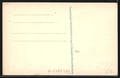 AK Gargellen, Teilansicht des Ortes aus der Vogelschau