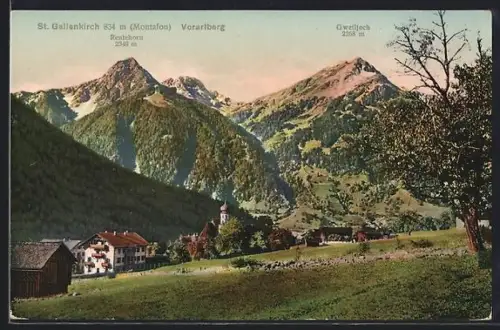 AK St. Gallenkirch, Blick zum Ort von weitem