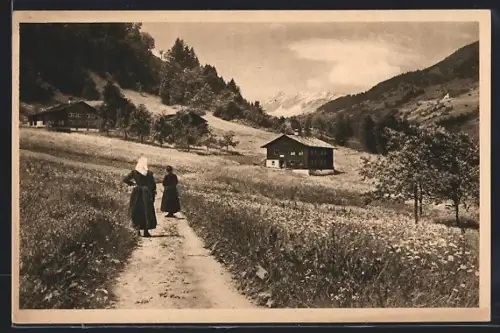 AK Silbertal /Vorarlberg, Ortsansicht mit Zimbaspitze